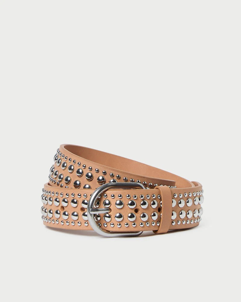 Isaac Cream Studded Belt