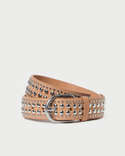 Isaac Cream Studded Belt