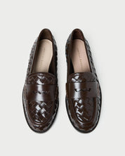 Rachel Woven Leather Loafer Brown