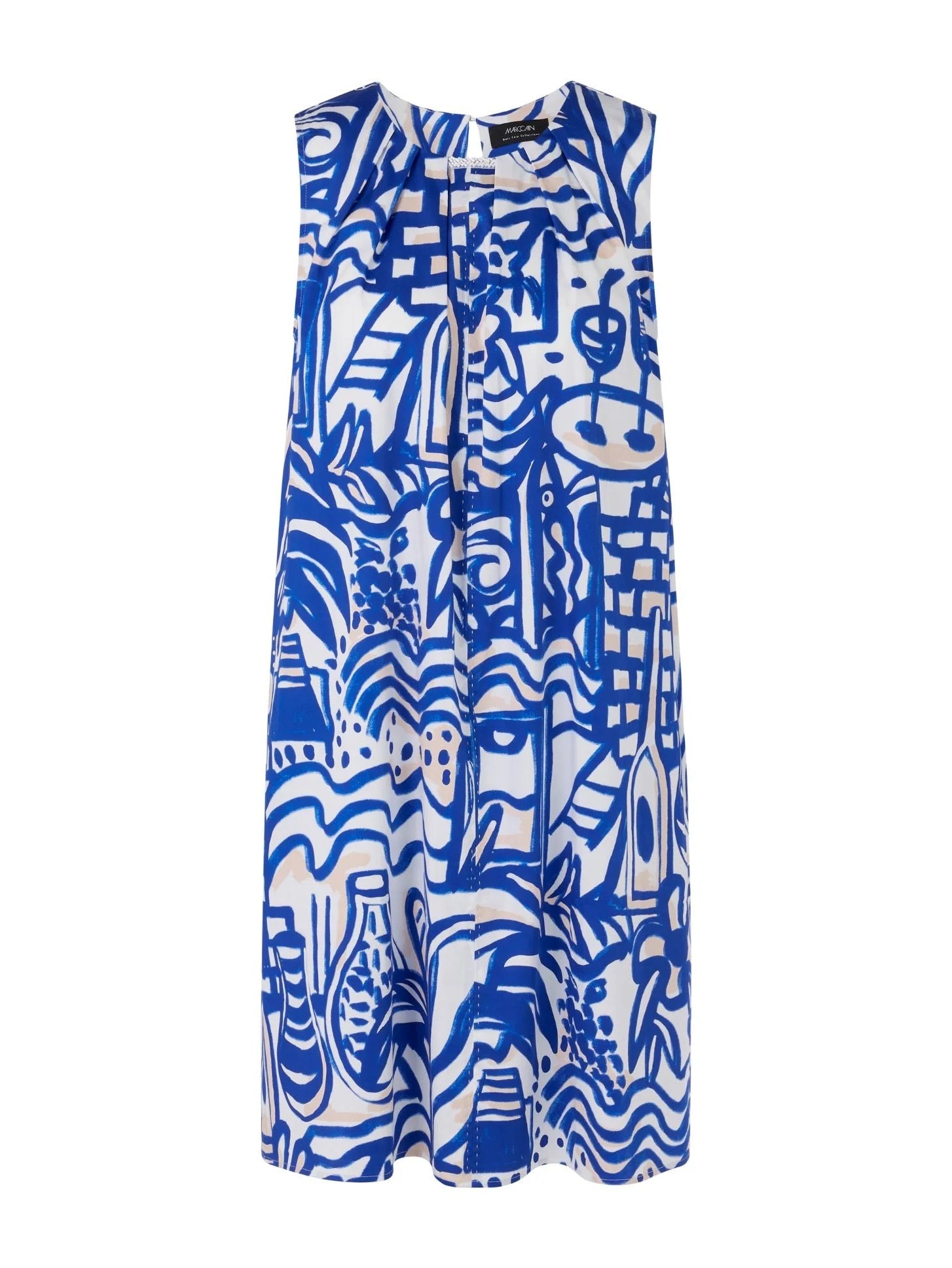 Sleeveless Printed Dress Blue