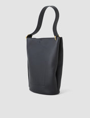 Bucket Bag Seta Leather Black