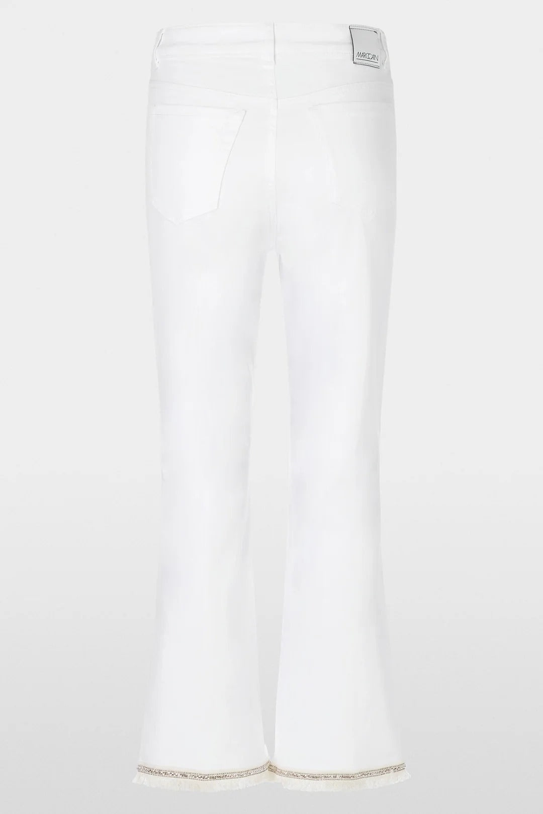 White cropped Jeans with fringed hem
