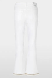 White cropped Jeans with fringed hem
