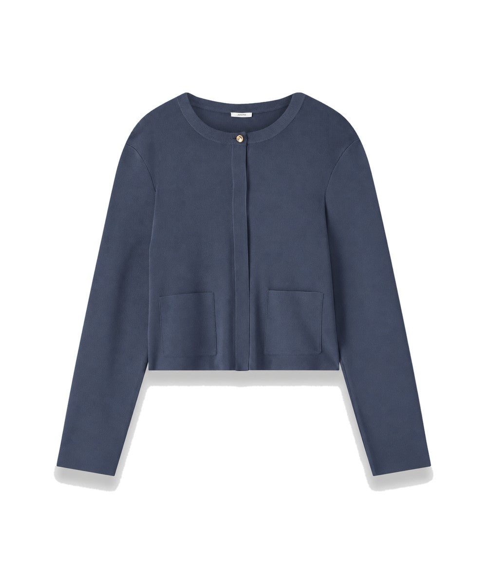 JOSEPH Artemis Light Viscose Knit Cardigan Blue