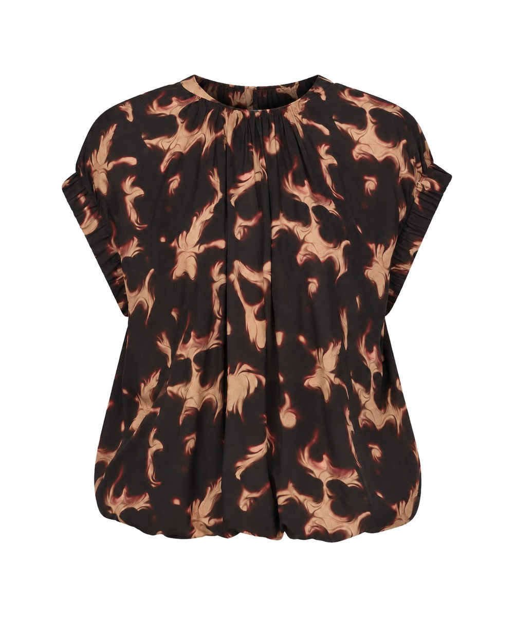 JOSEPH Phoebe Tortoiseshell Crepe Blouse