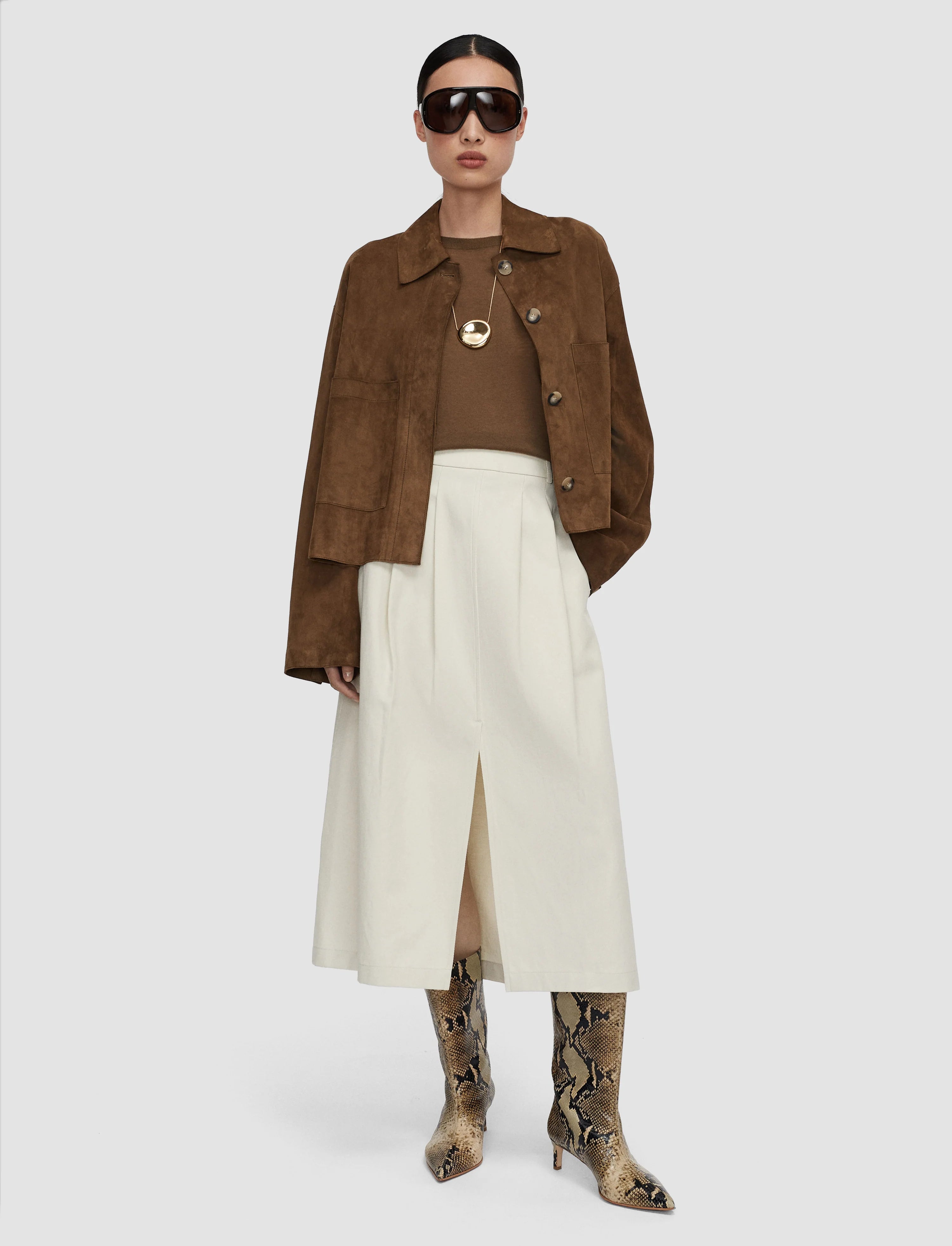 Kharis Cotton Twill Skirt Off White