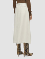 Kharis Cotton Twill Skirt Off White