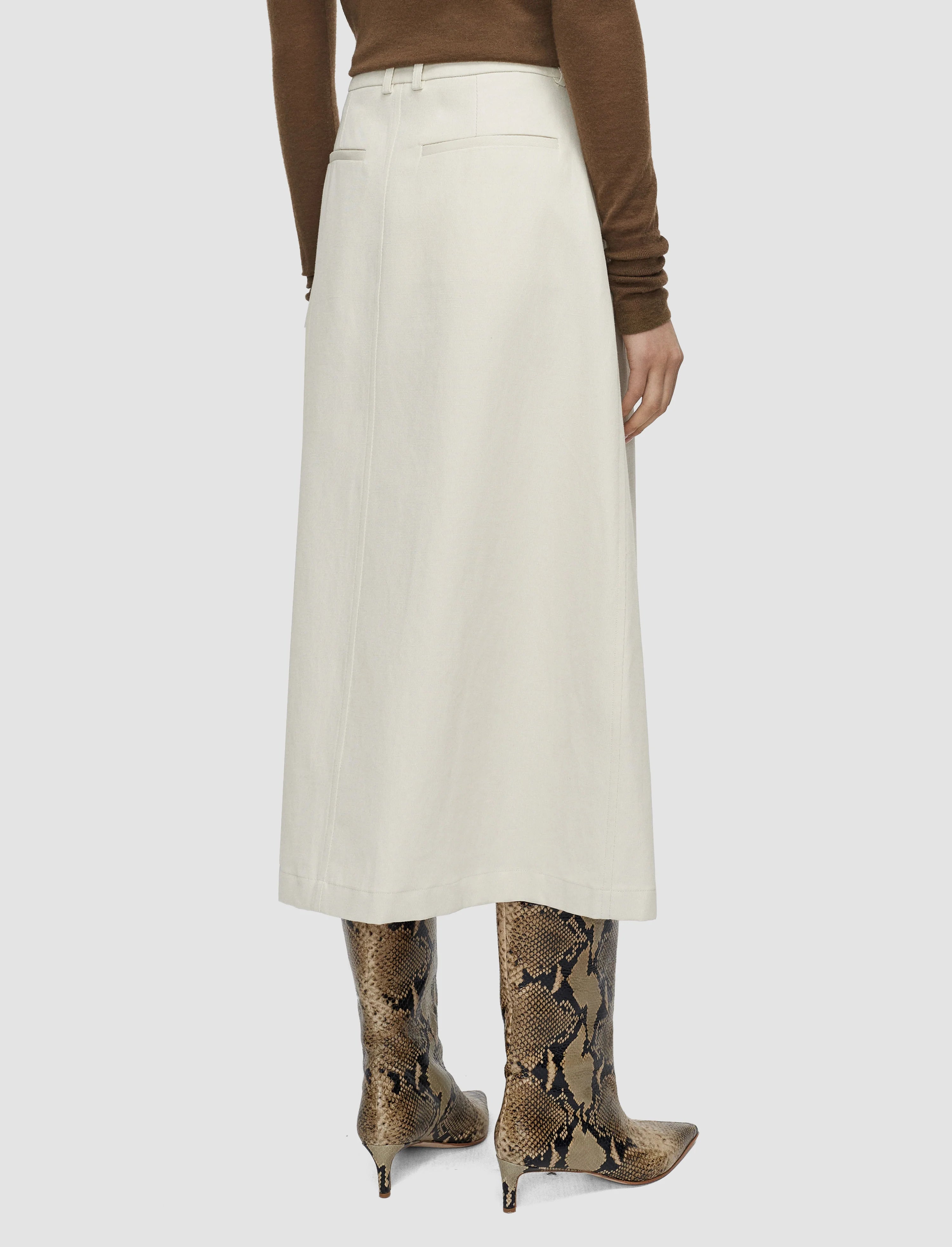 Kharis Cotton Twill Skirt Off White