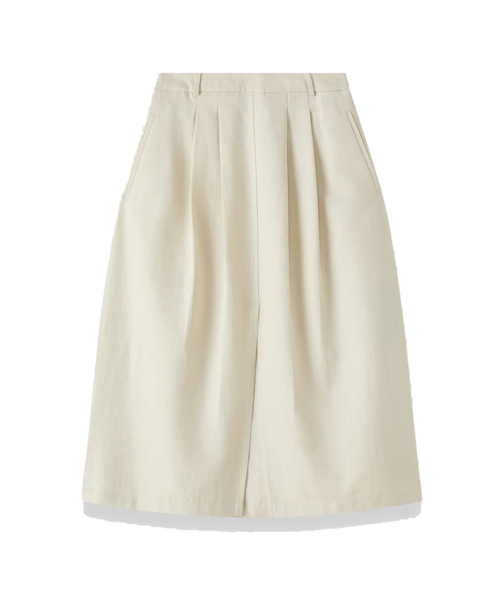 JOSEPH Kharis Cotton Twill Skirt Off White