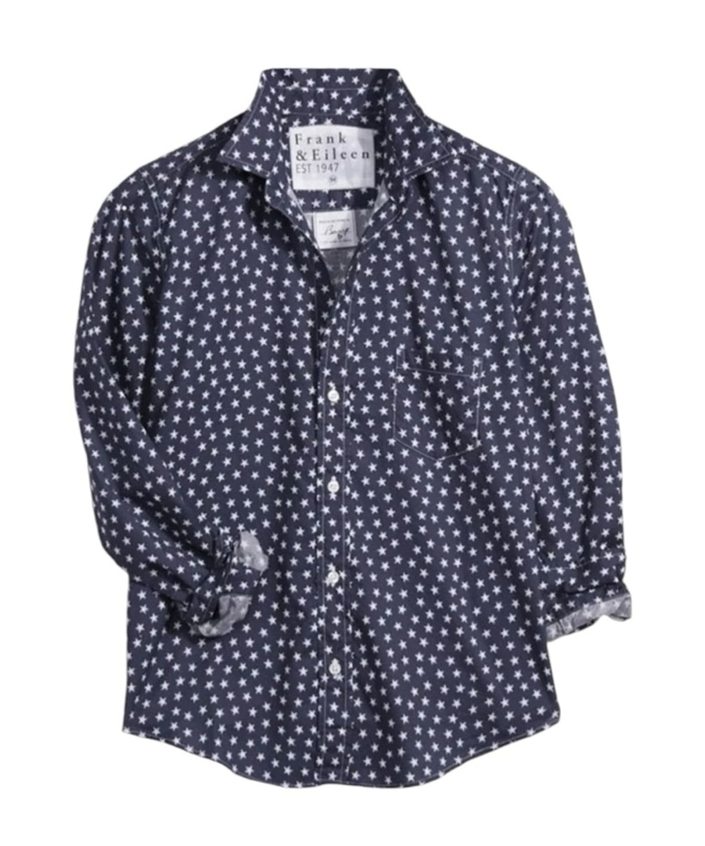Frank & Eileen Eileen Relaxed Button-Up Shirt Navy White Stars