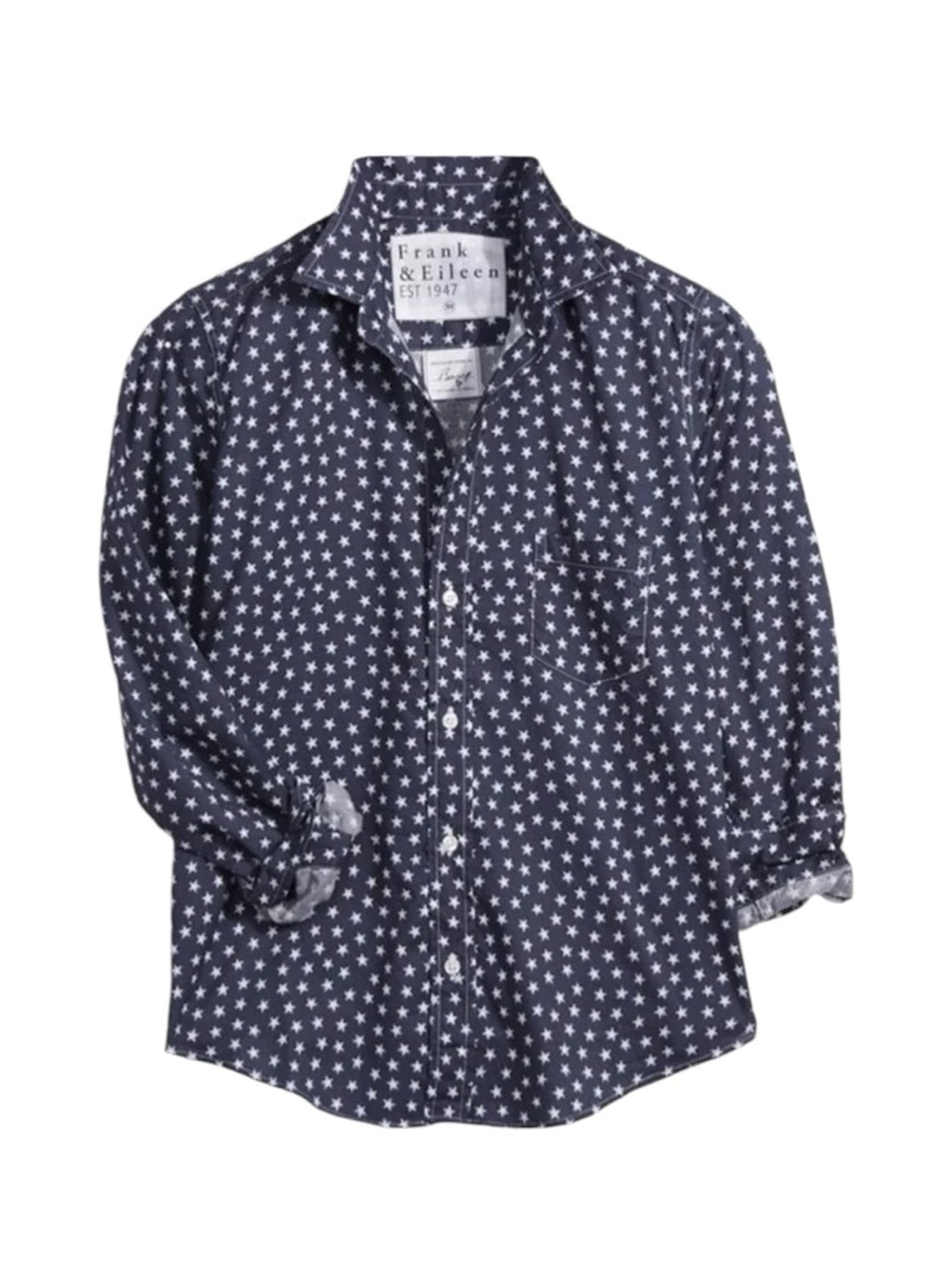 Frank & Eileen Eileen Relaxed Button-Up Shirt Navy White Stars