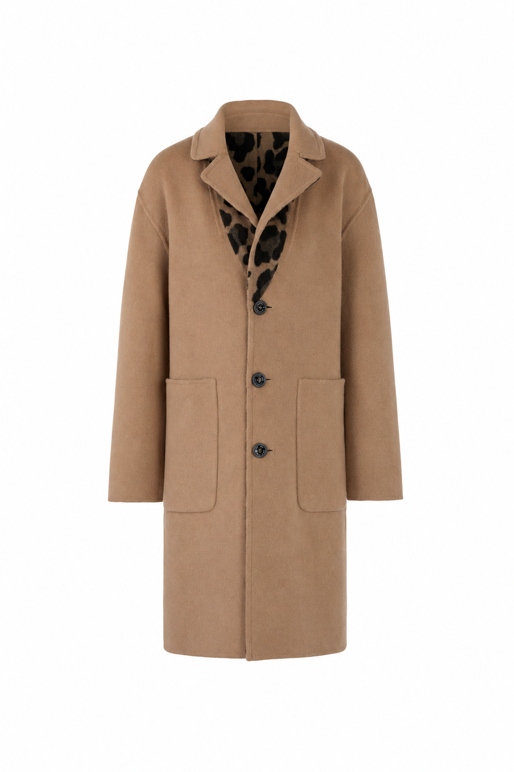 Marc Cain Coat Reversible Print and Camel