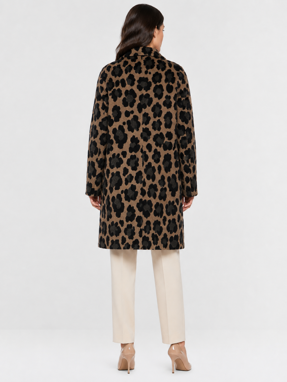Marc Cain Coat Reversible Print and Camel