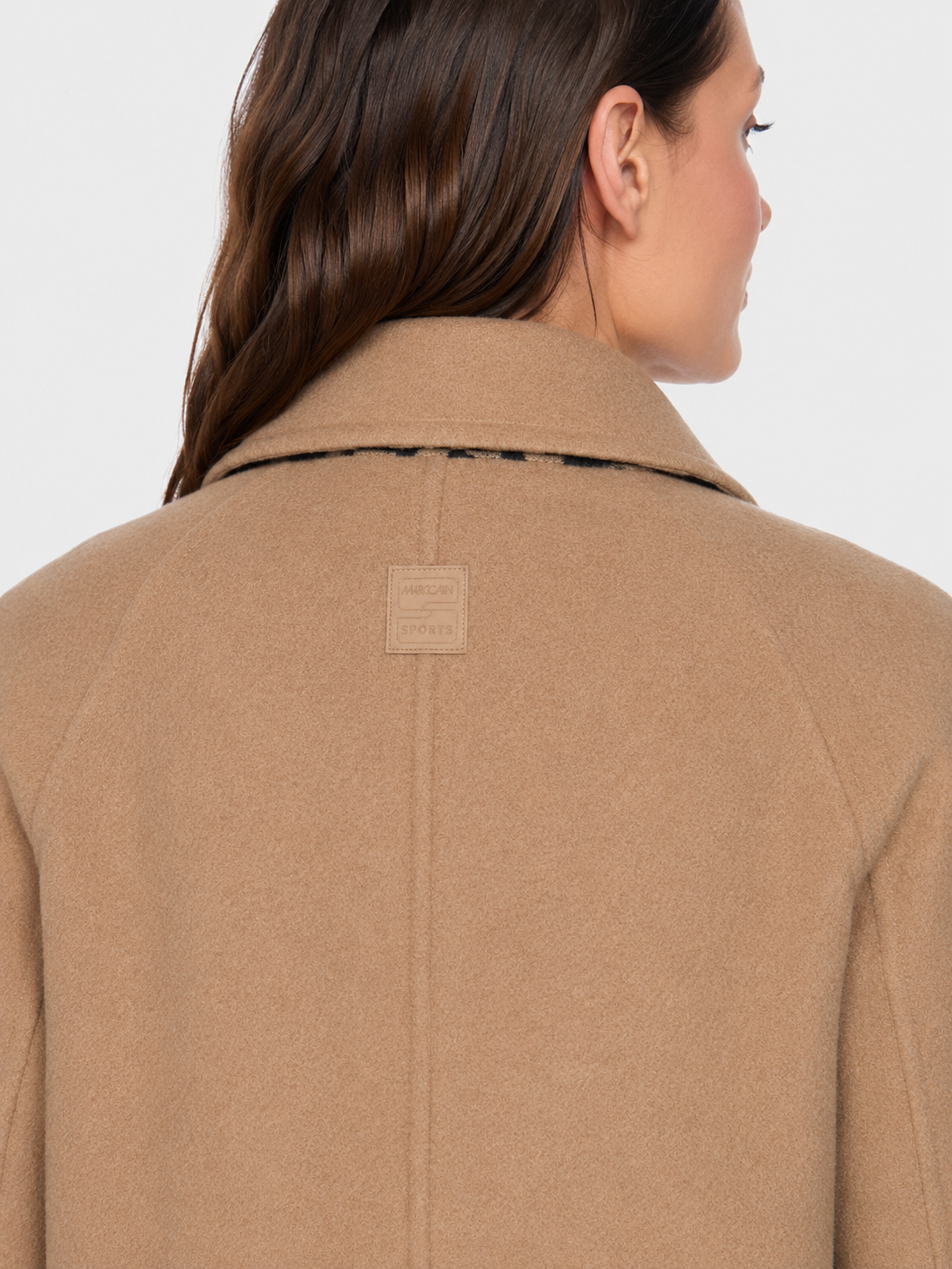 Marc Cain Coat Reversible Print and Camel
