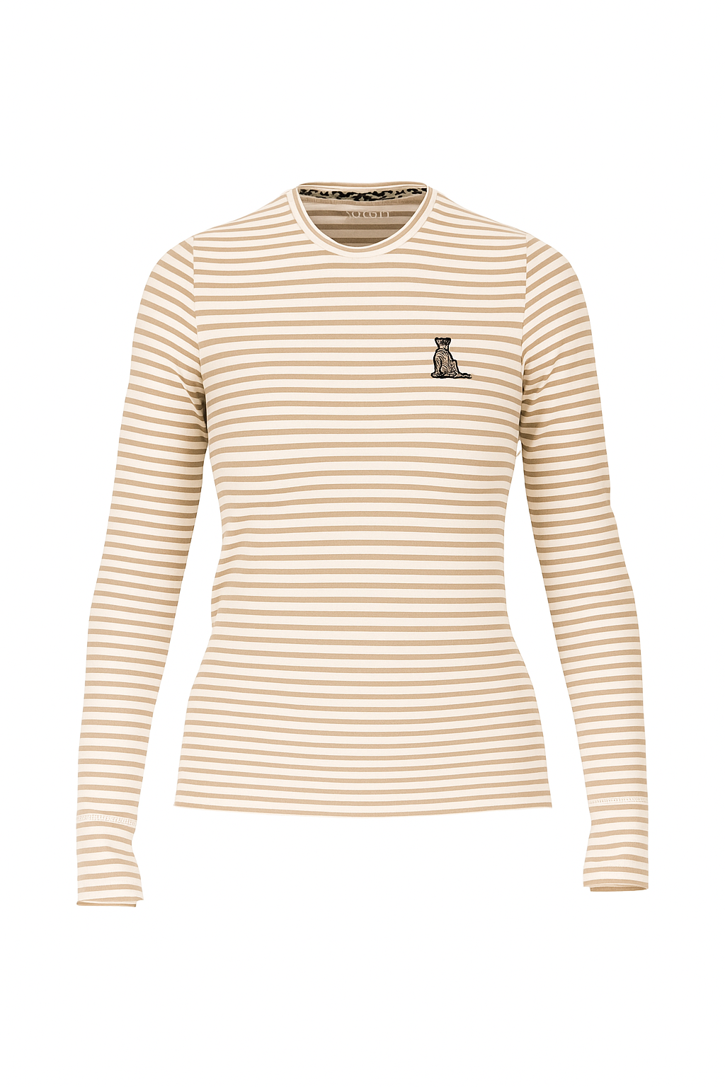 Marc Cain Long-Sleeve T-Shirt Brown Stripe