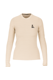 Marc Cain Long-Sleeve T-Shirt Brown Stripe