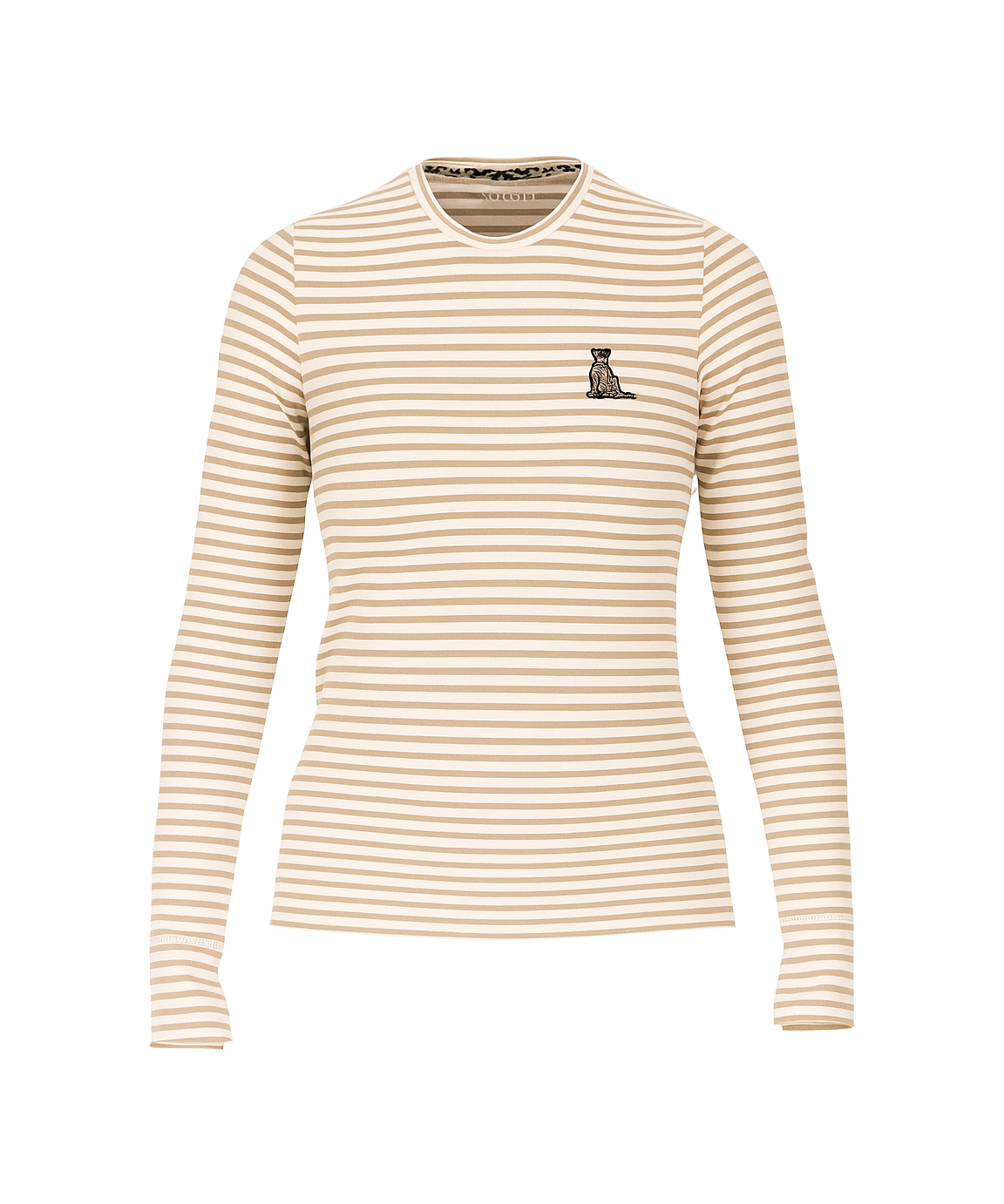 Marc Cain Long-Sleeve T-Shirt Brown Stripe