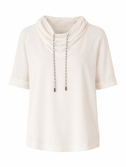 Marc Cain Short-Sleeve Drawstring Top White