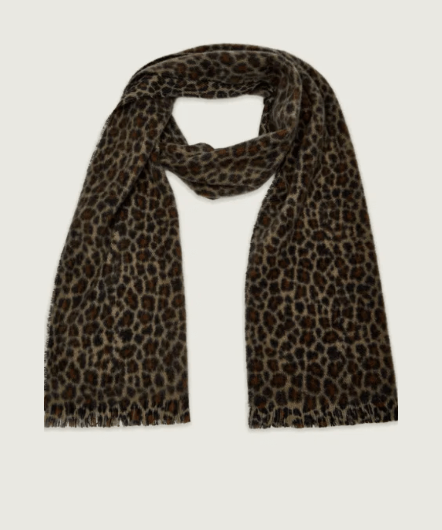 Marc Cain Leopard Design New Wool Scarf