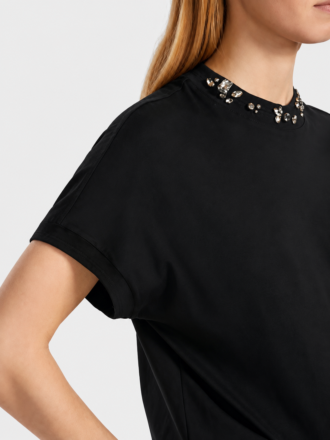 Marc Cain T-shirt With Beaded Collar