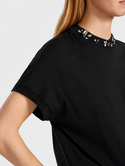 Marc Cain T-shirt With Beaded Collar