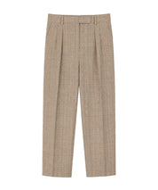 Max Mara Guelfi Pleated Cropped Plaid Pants in Camel