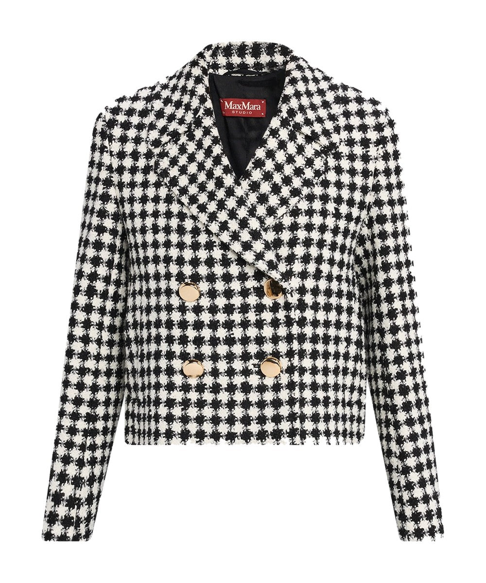 Studio Max Mara Volante Jacket White and Black Check