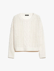 Virgin Wool Cable Knit Sweater Ecru