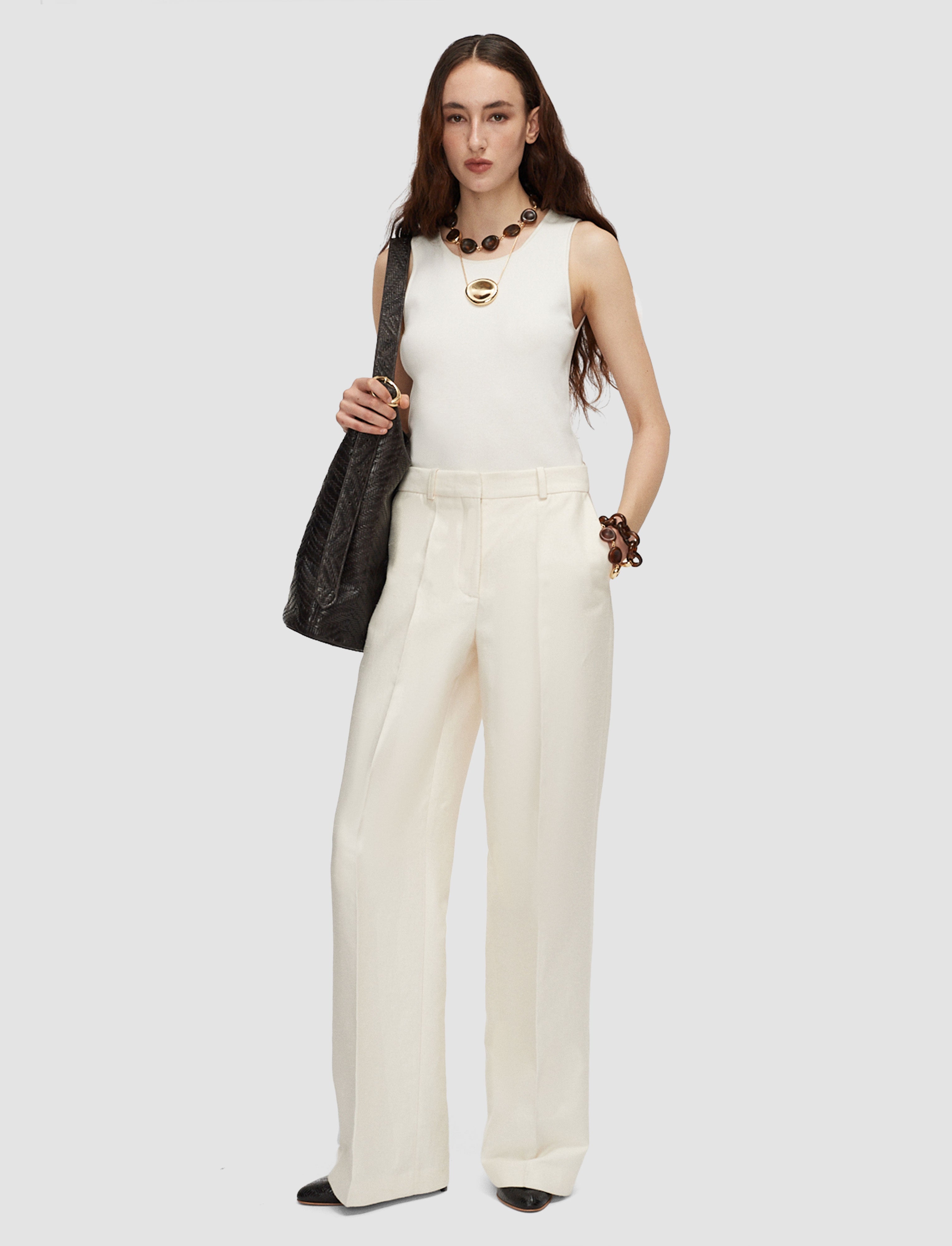 Mitae Sandstone Cotton Silk Blend Trousers