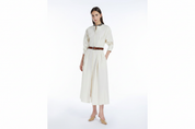 Orvieto Midi Shirt Dress Ivory - Image 2 Sharpened