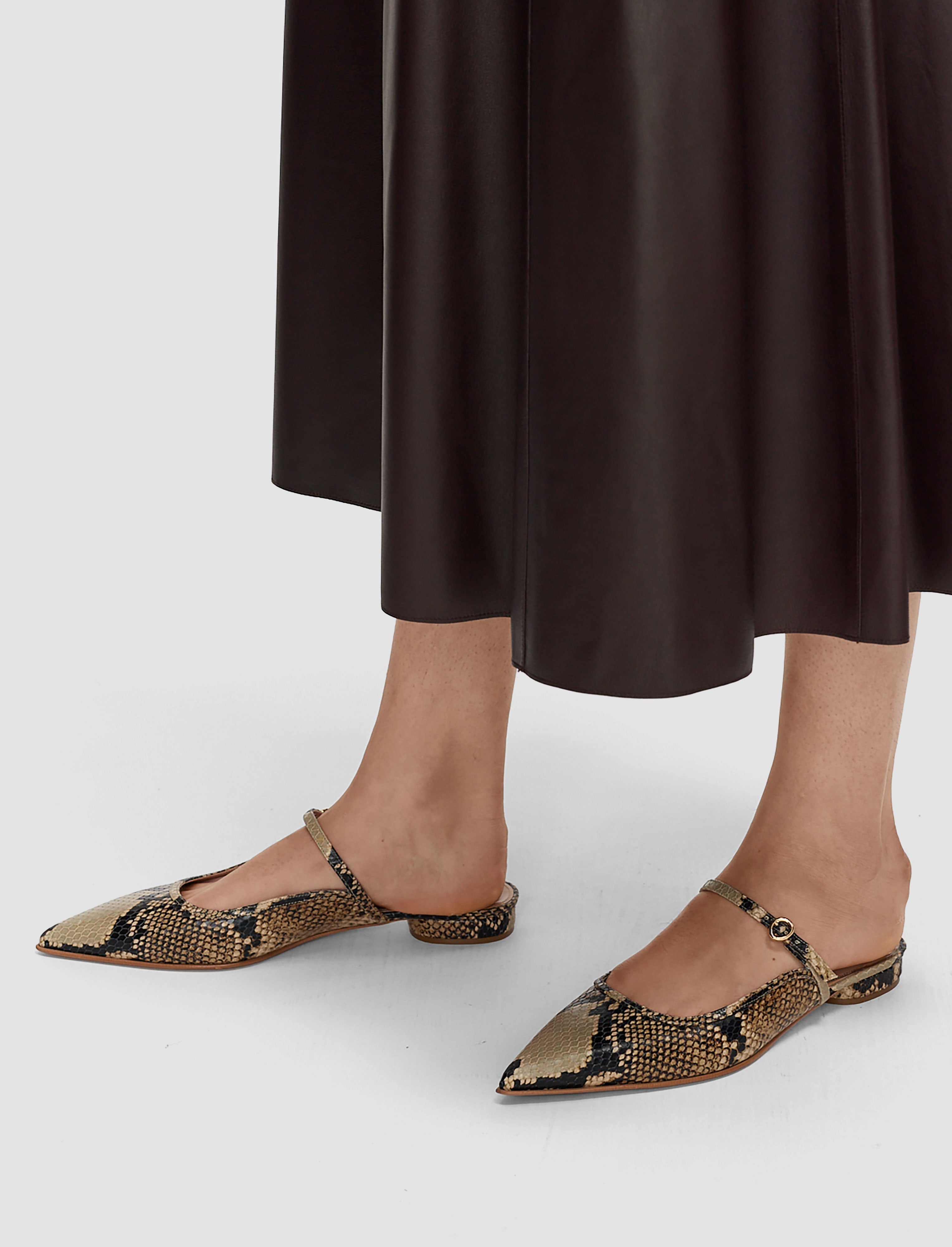 Parisa Snake Print Leather Ballerina Flats