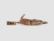 Parisa Snake Print Leather Ballerina Flats