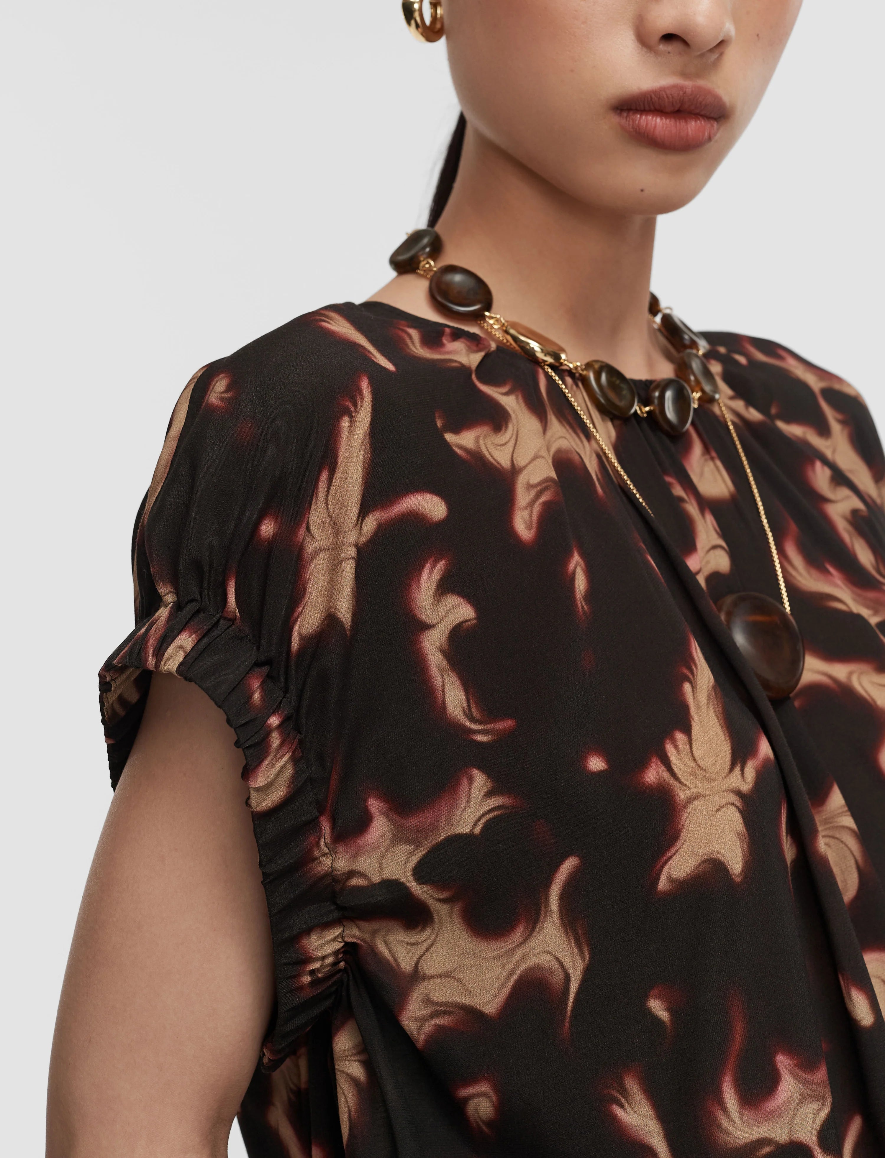 Phoebe Tortoiseshell Crepe Blouse