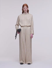 Hulin Geometric Print Silk Trousers Affagato