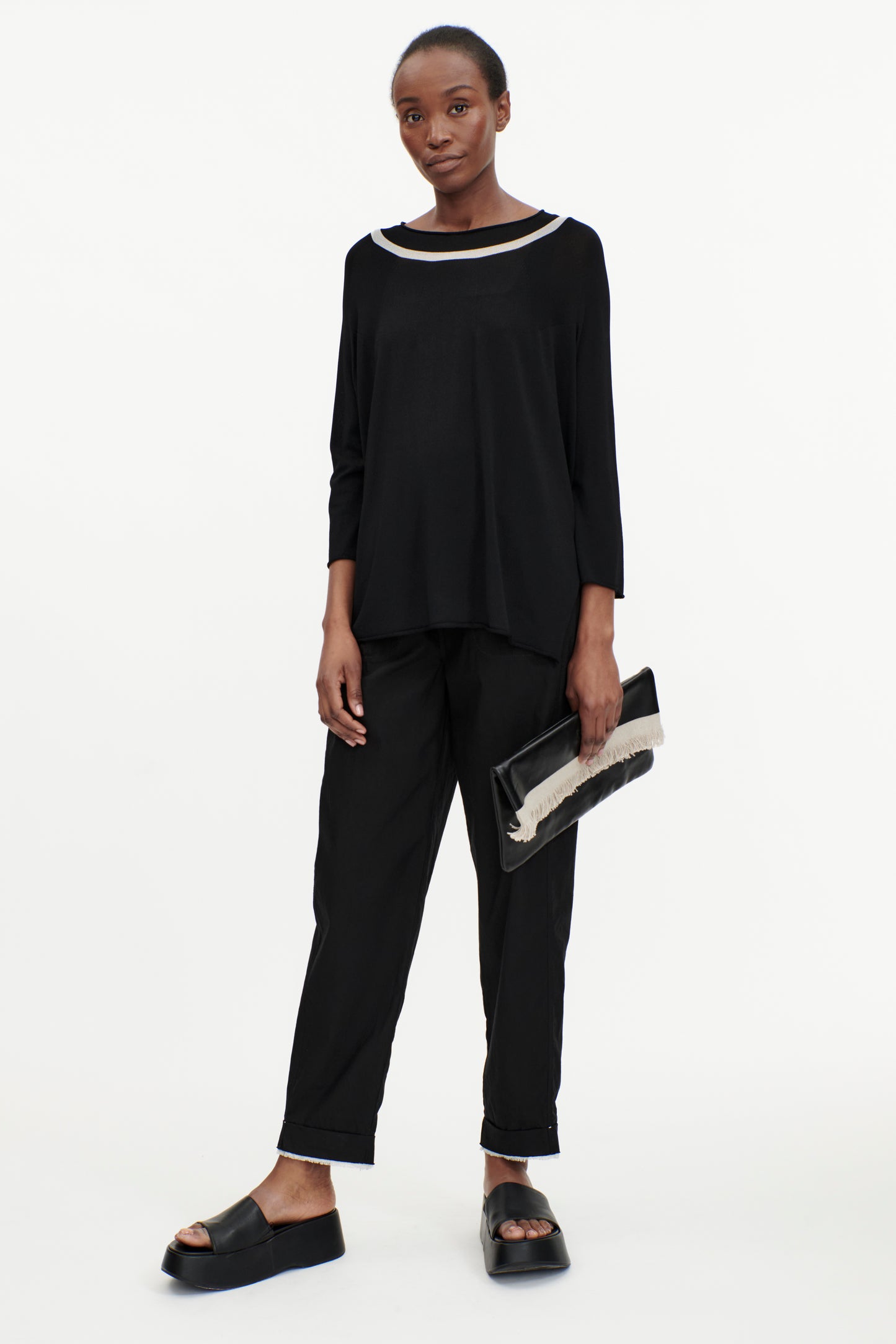 Wink Black Top With Neck detail
