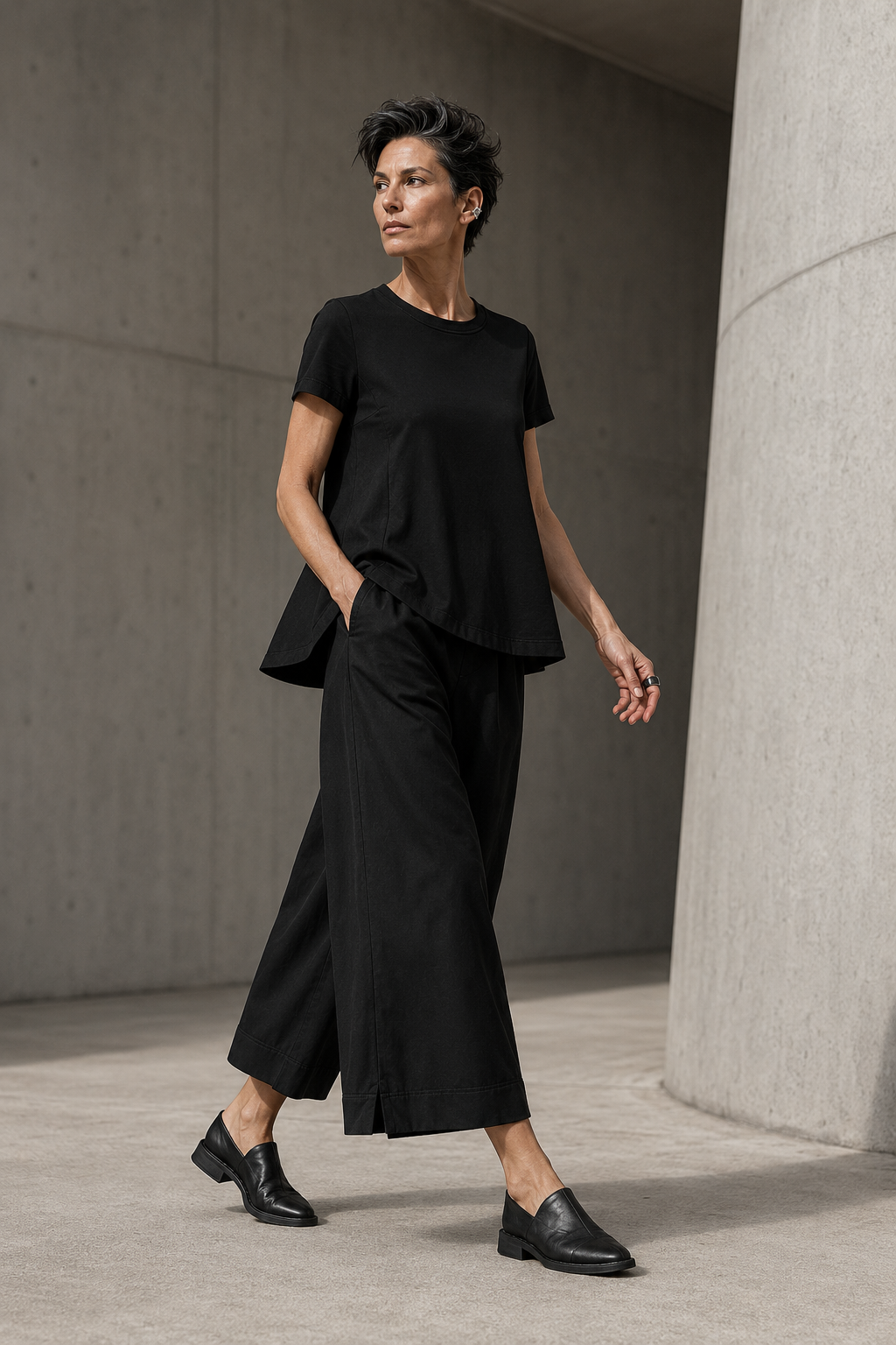 Rundholz Black Label Ankle Length Wide Leg Pants