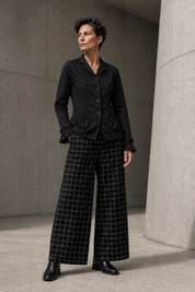 Rundholz Black Label Wide Leg Pants Black Check