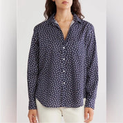 Eileen Relaxed B/U Shirt Navy White Stars