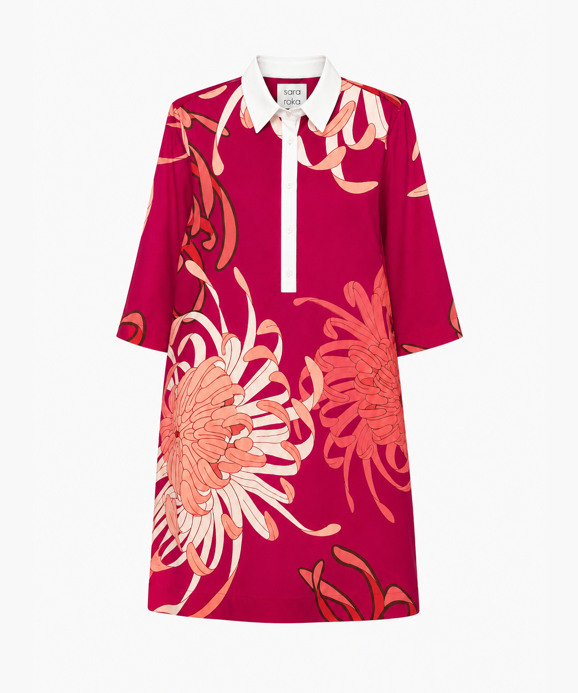 Sara Roka Jackalyn Shirt Dress Red Dahlia