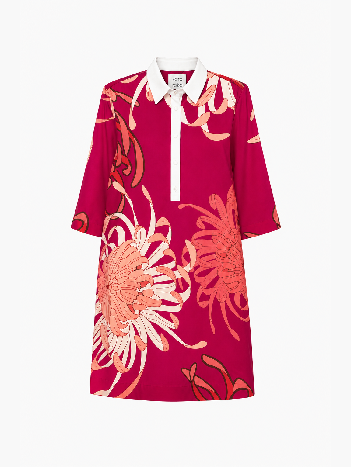 Sara Roka Jackalyn Shirt Dress Red Dahlia