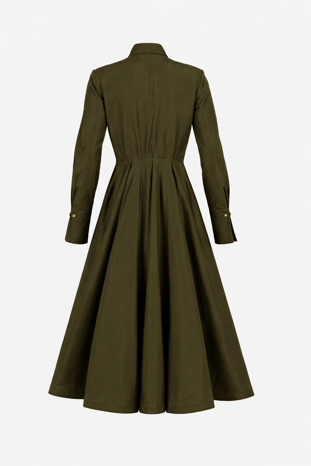 Sara Roka MARIASTELLA85 Dark Olive Shirtdress