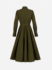 Sara Roka MARIASTELLA85 Dark Olive Shirtdress