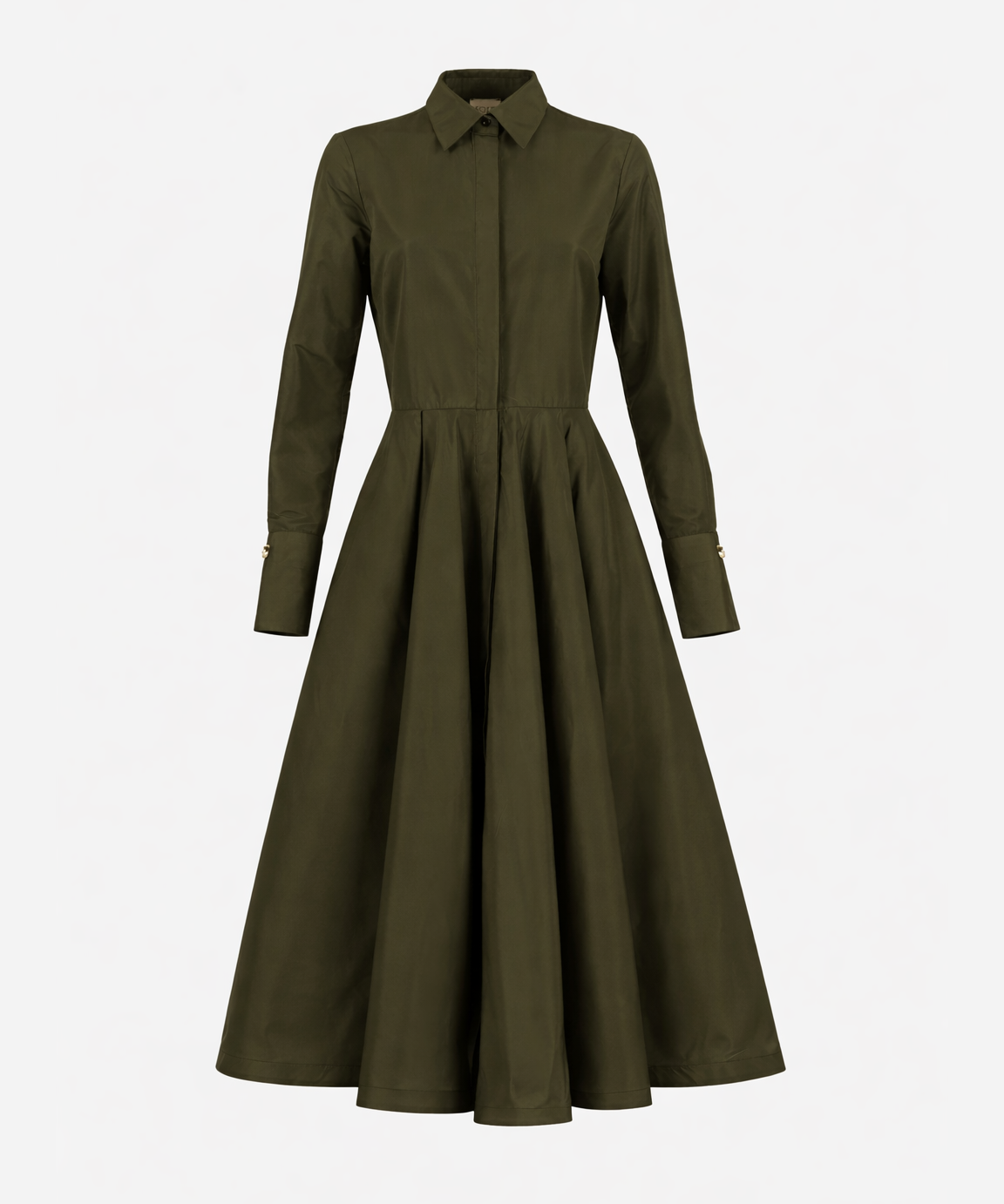 Sara Roka MARIASTELLA85 Dark Olive Shirtdress
