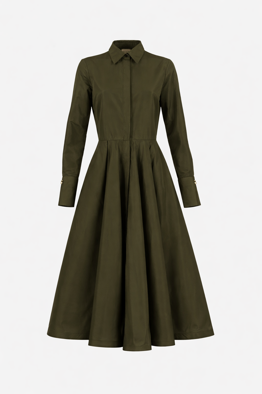 Sara Roka MARIASTELLA85 Dark Olive Shirtdress