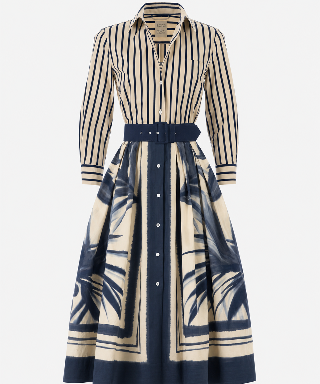 B Navy Palms & Stripes