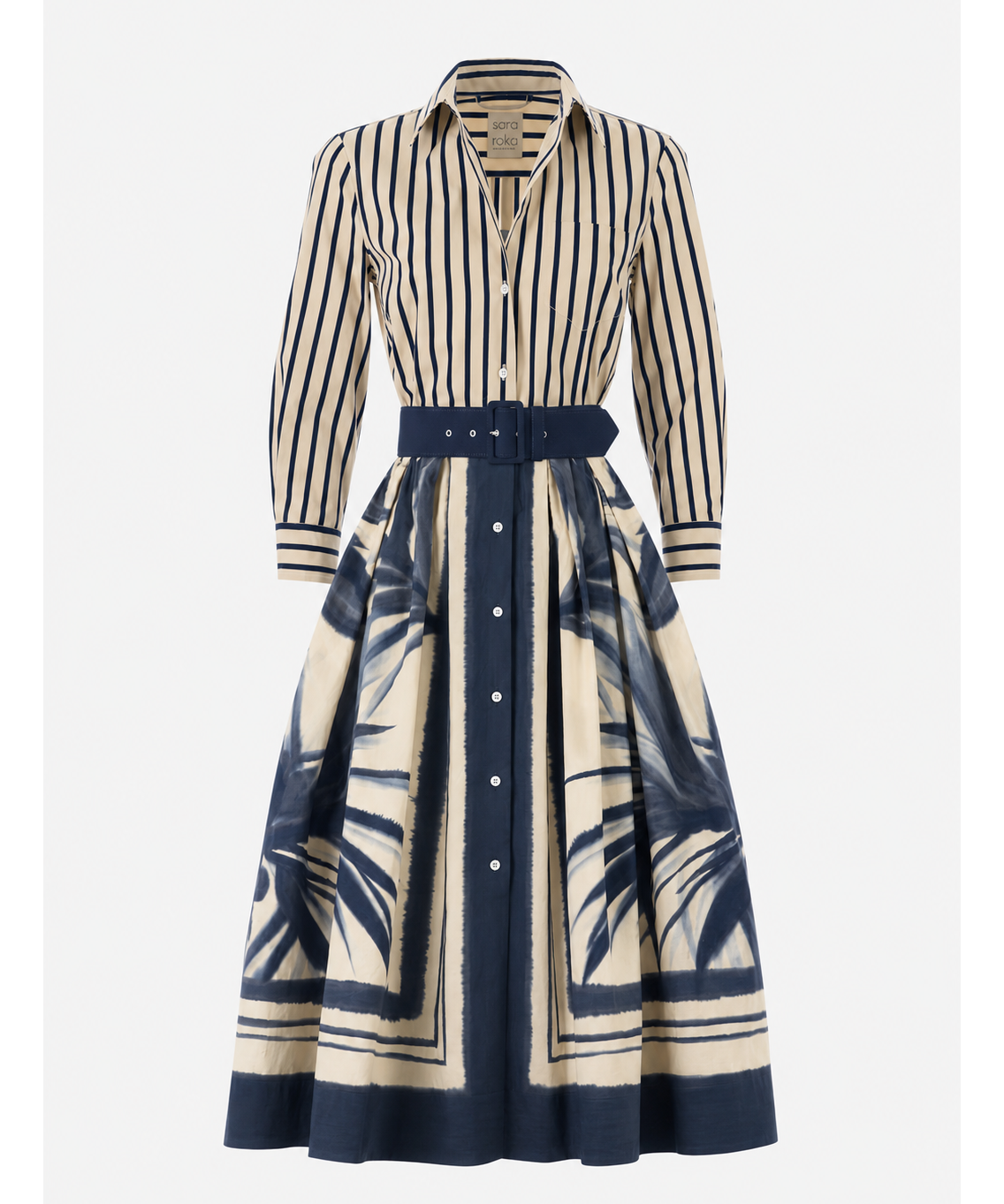 B Navy Palms & Stripes
