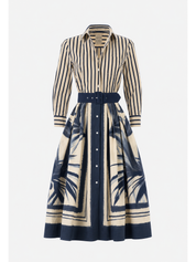 Sara Roka Nidina70/B Navy Palms & Stripes