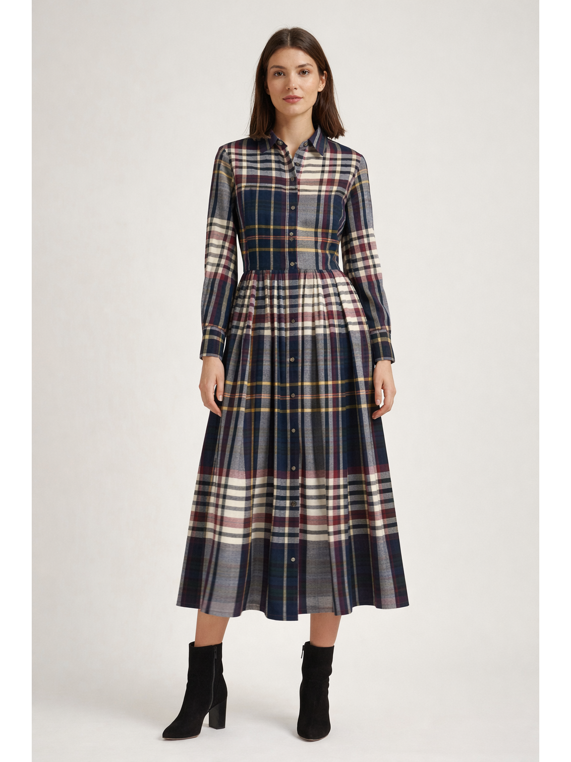 Sara Roka Nidina75 Check Shirt Dress