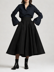 Sara Roka Tabba85 Midi Skirt in Black