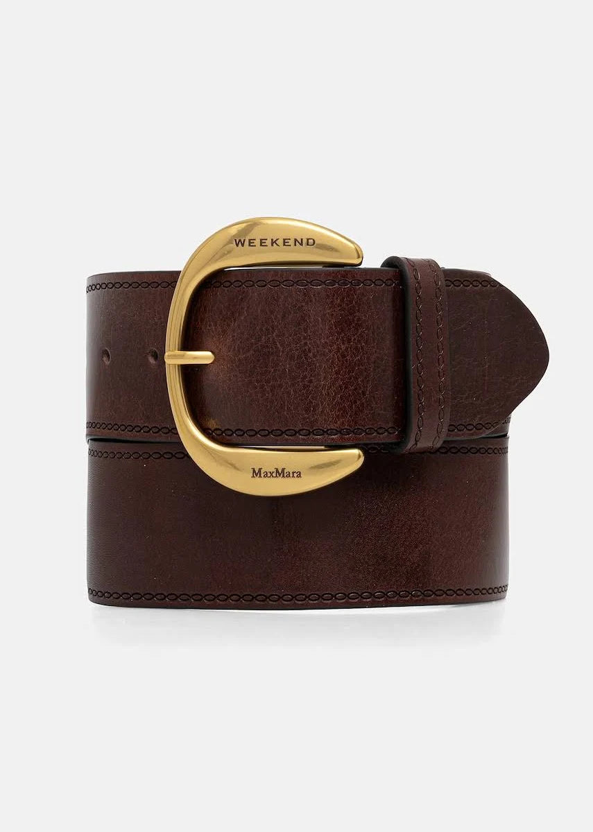 Laccato dark brown belt